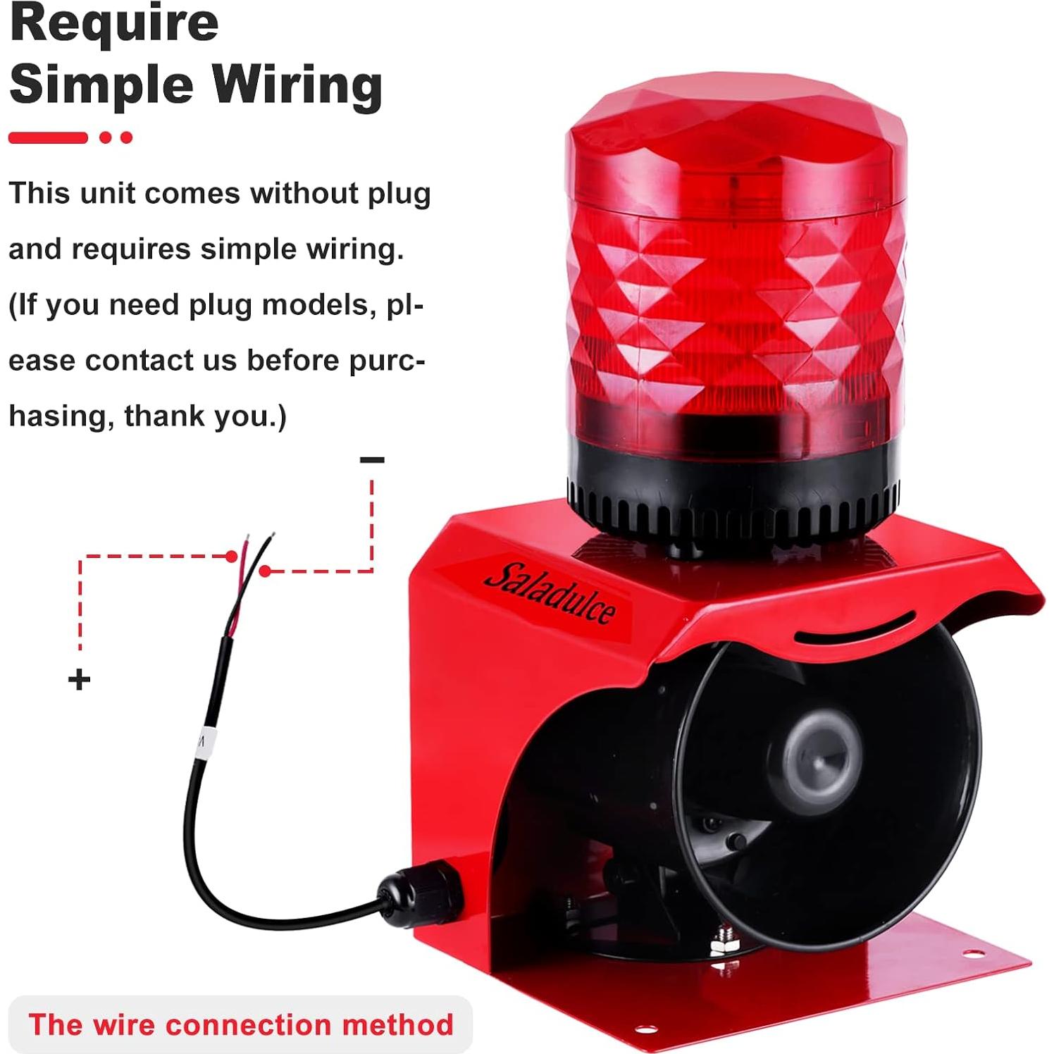 Alarma de Sirena Industrial Saladulce 120dB con Control Remoto