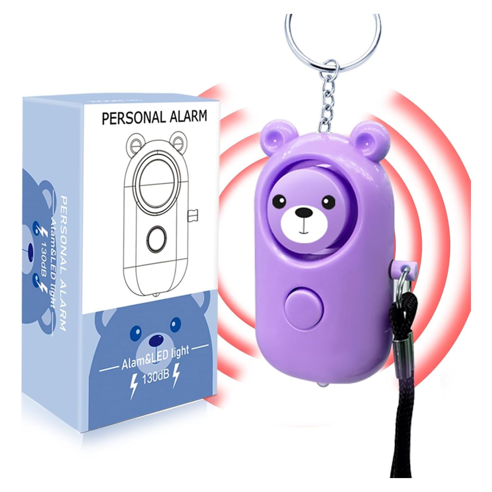 Llave de Alarma Personal 130dB SRTKBEU con Luz LED Púrpura