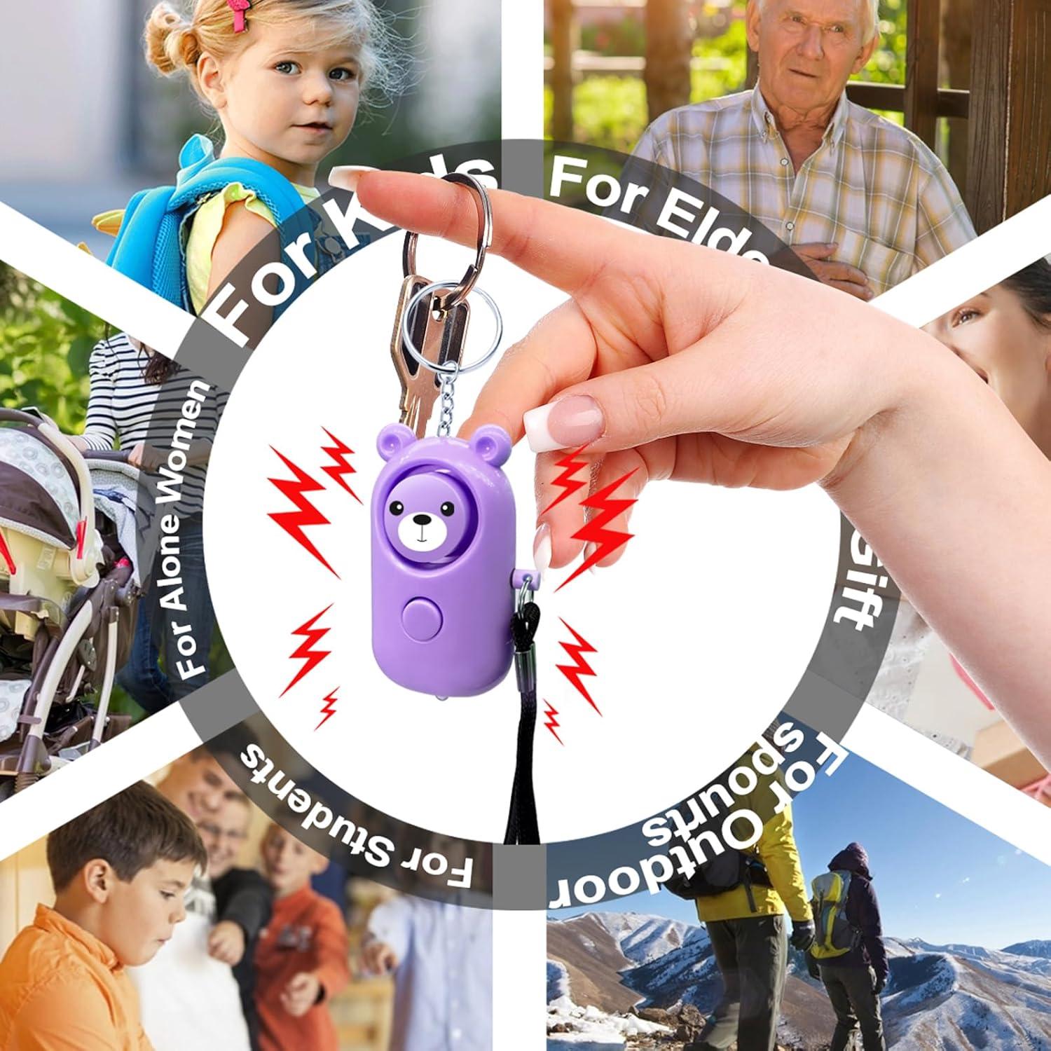 Llave de Alarma Personal 130dB SRTKBEU con Luz LED Púrpura