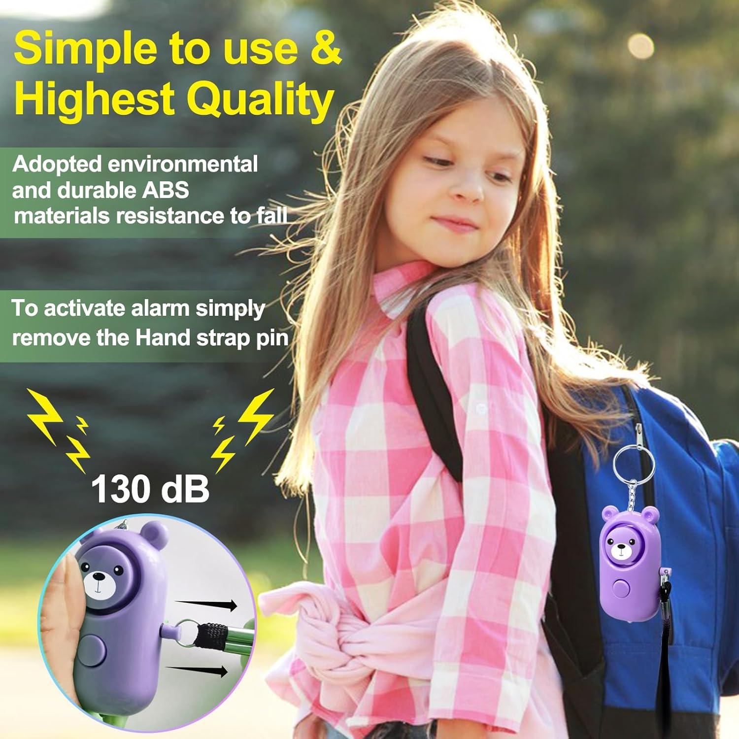 Llave de Alarma Personal 130dB SRTKBEU con Luz LED Púrpura