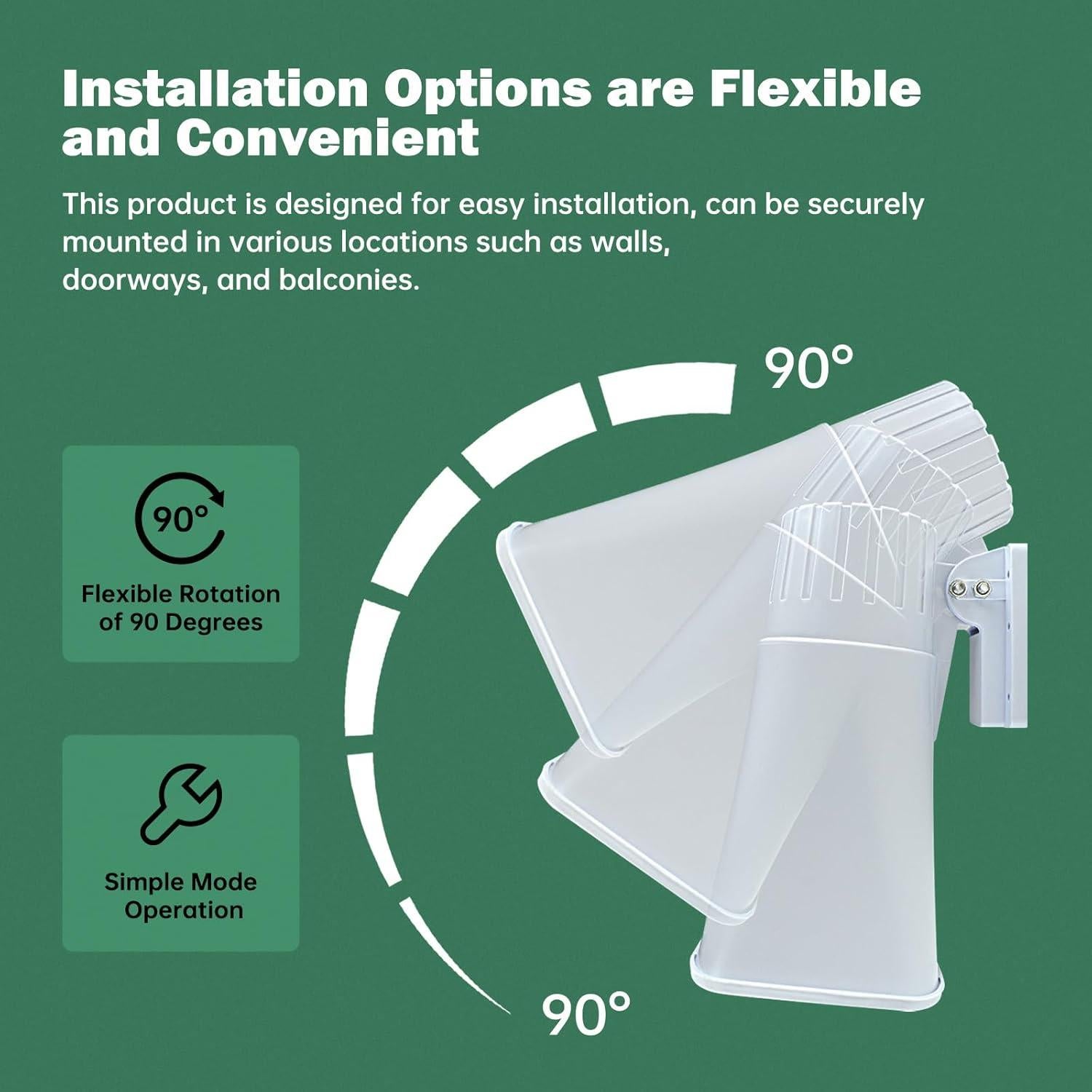 Sirena de Seguridad Exterior Nippon America 80W 120dB Control Remoto