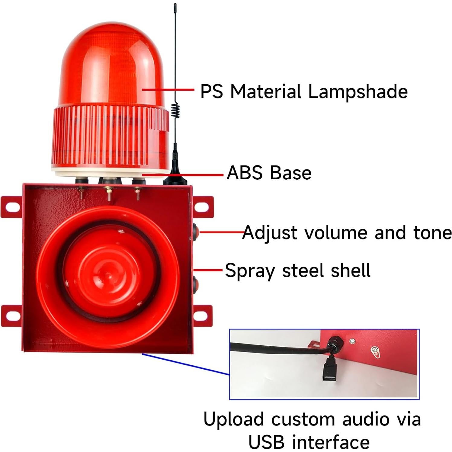 Sirena de Alarma Inalámbrica Hangzhou YASONG 120dB IP65