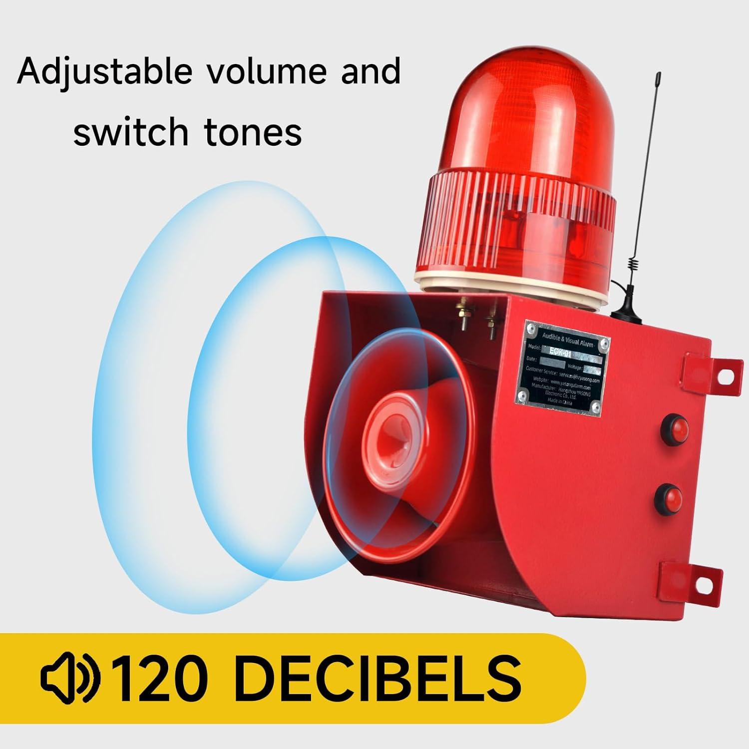 Sirena de Alarma Inalámbrica Hangzhou YASONG 120dB IP65