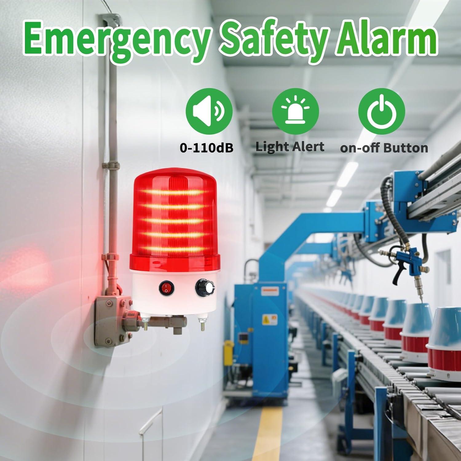 Luz Estroboscópica LED Industrial kbaoele AC110V 110dB