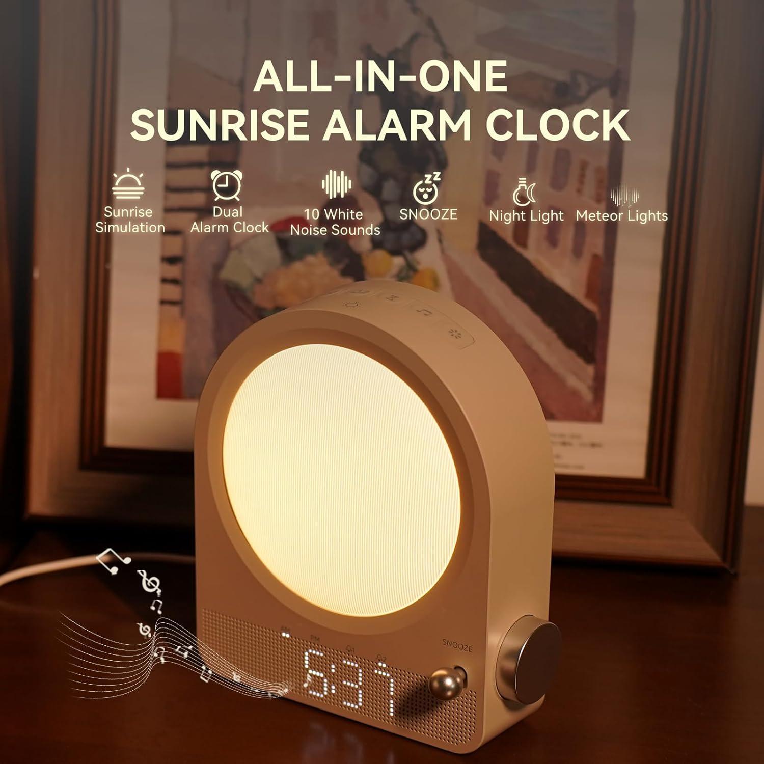 Reloj Despertador Vivilumens con Luz de Amanecer y Sonidos