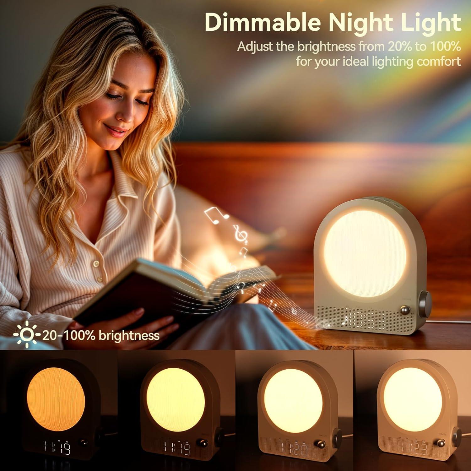 Reloj Despertador Vivilumens con Luz de Amanecer y Sonidos