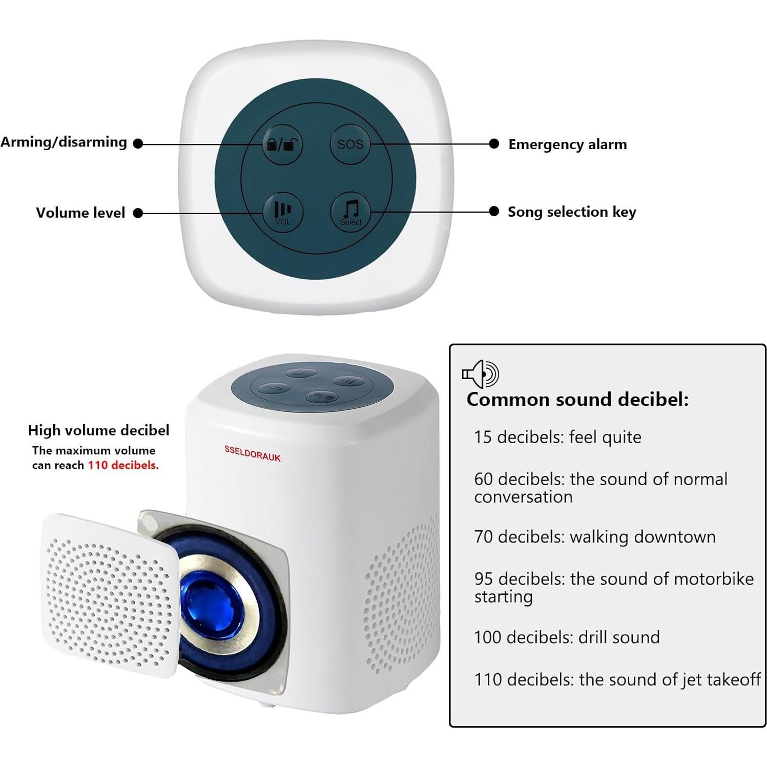 Timbre Inalámbrico S SELDORAUK con Sensor de Movimiento 300m