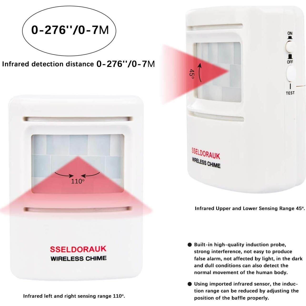 Timbre Inalámbrico S SELDORAUK con Sensor de Movimiento 300m