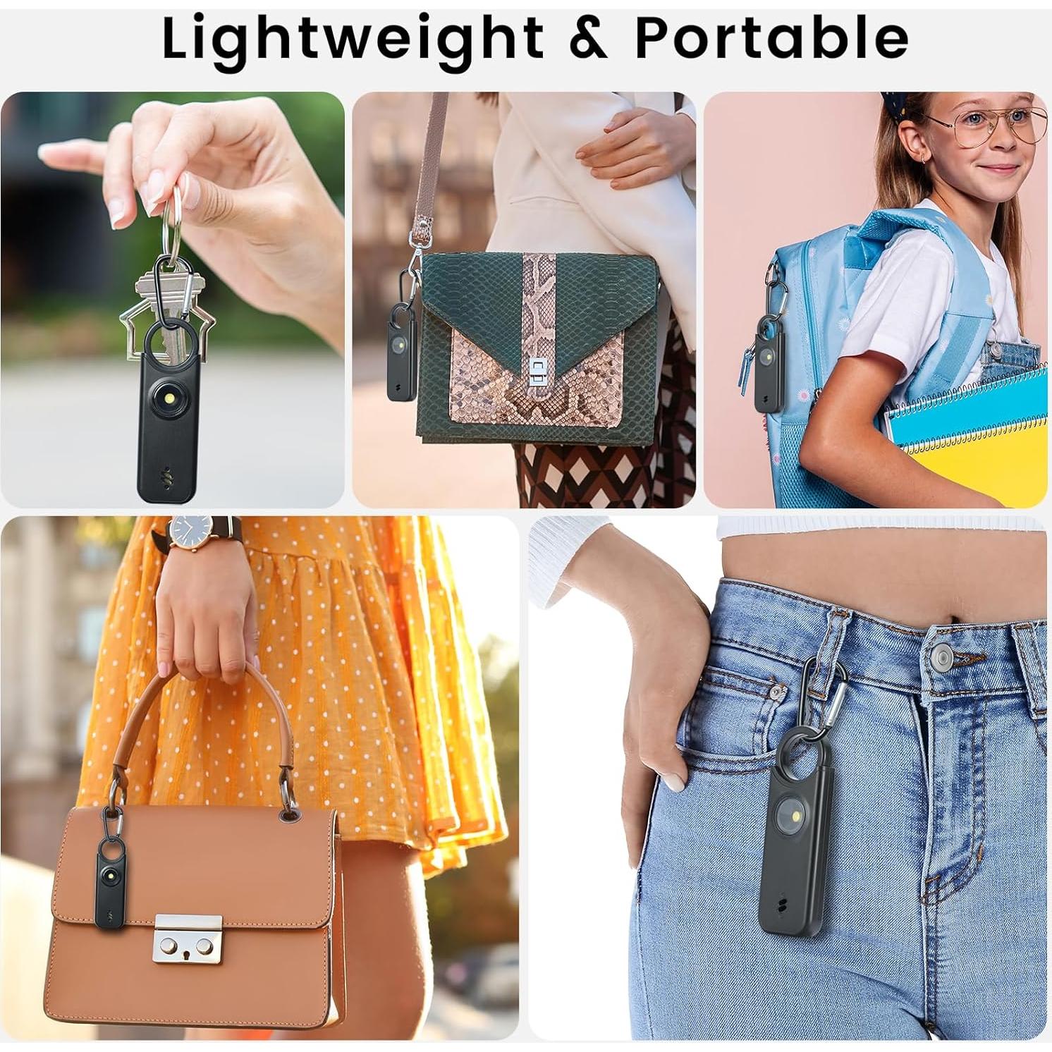 Alarma Personal de Seguridad TIPSEAN 135dB con Luz LED Recargable