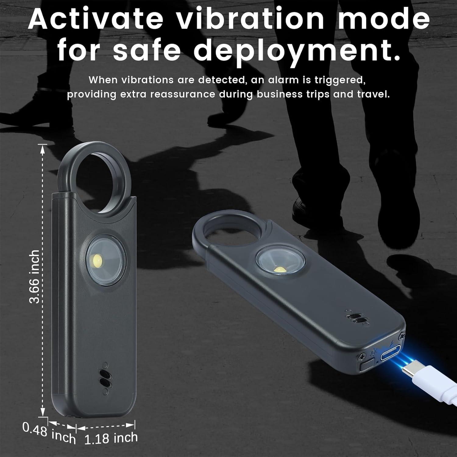 Alarma Personal de Seguridad TIPSEAN 135dB con Luz LED Recargable