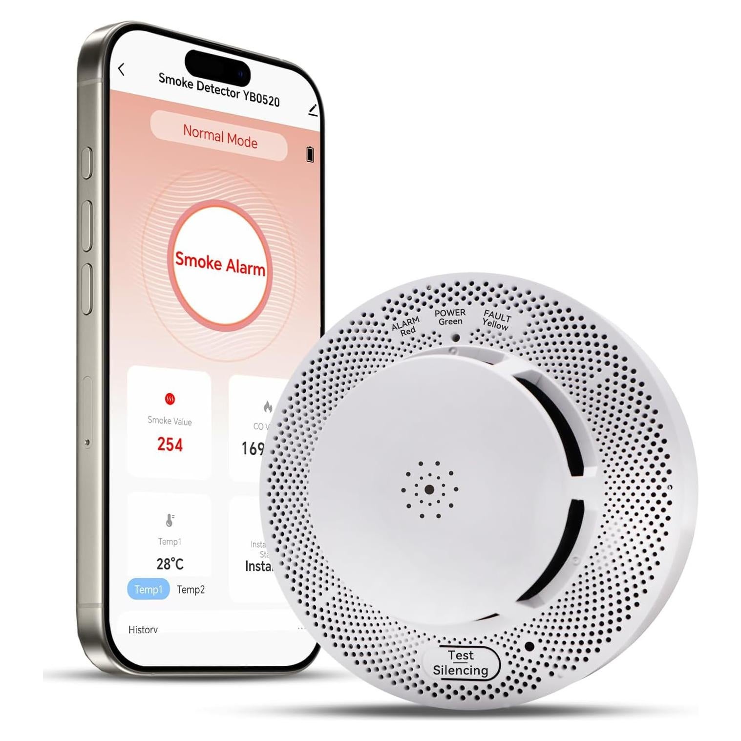 Detector de Humo y Monóxido de Carbono WeGoIOT JTY-GW-YB0520