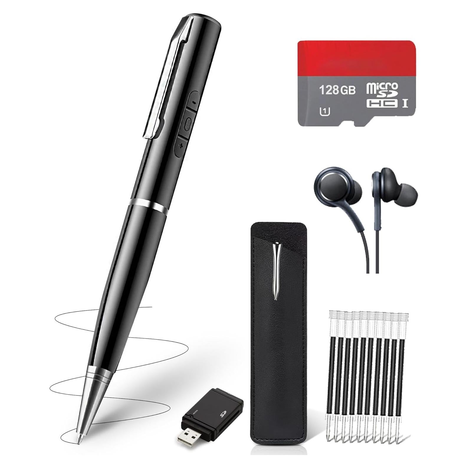 Grabadora de Voz Digital AI Okikayy 128GB con Reducción de Ruido