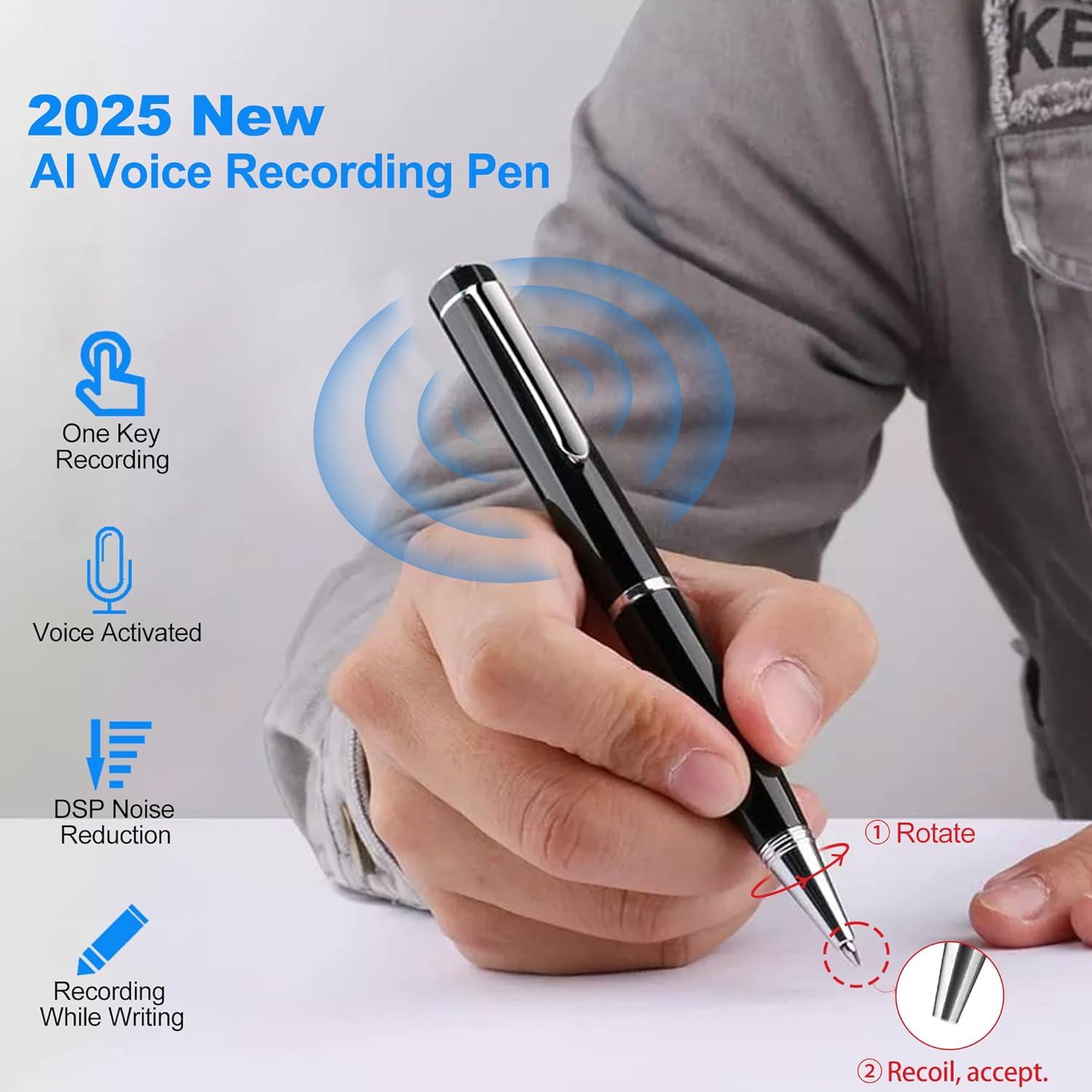 Grabadora de Voz Digital AI Okikayy 128GB con Reducción de Ruido