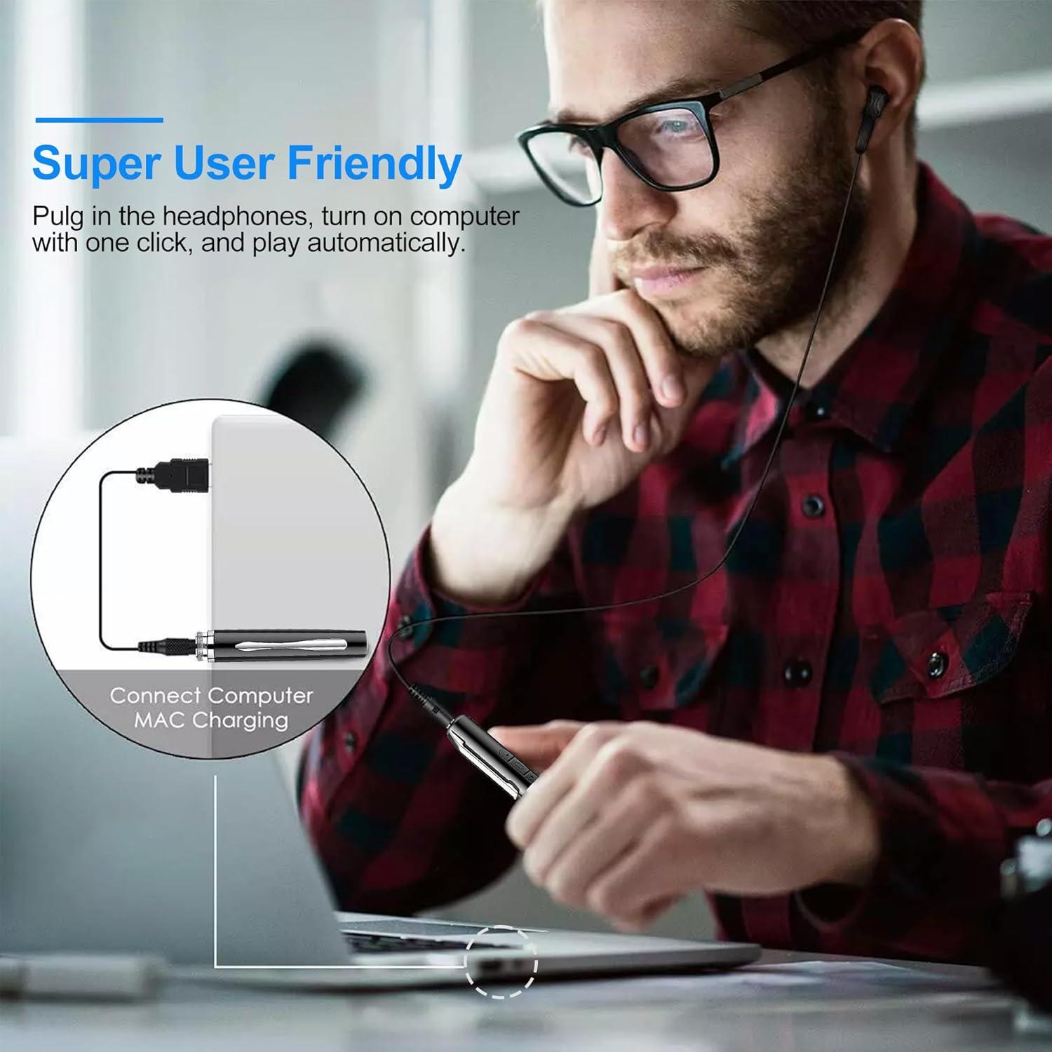 Grabadora de Voz Digital AI Okikayy 128GB con Reducción de Ruido