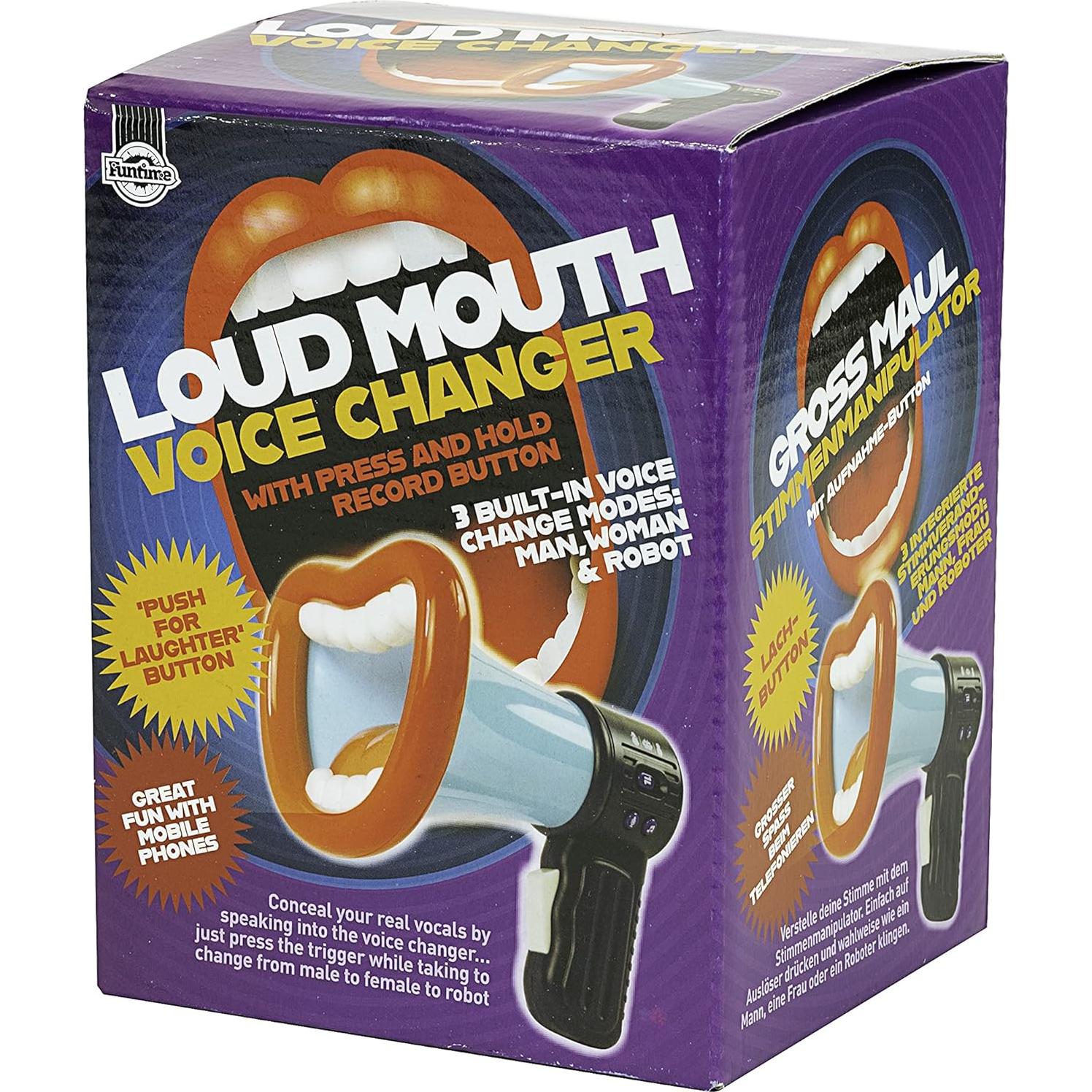 Cambiador de Voz Boca Ruidosa Funtime Gifts - Mini Megáfono 3 Modos