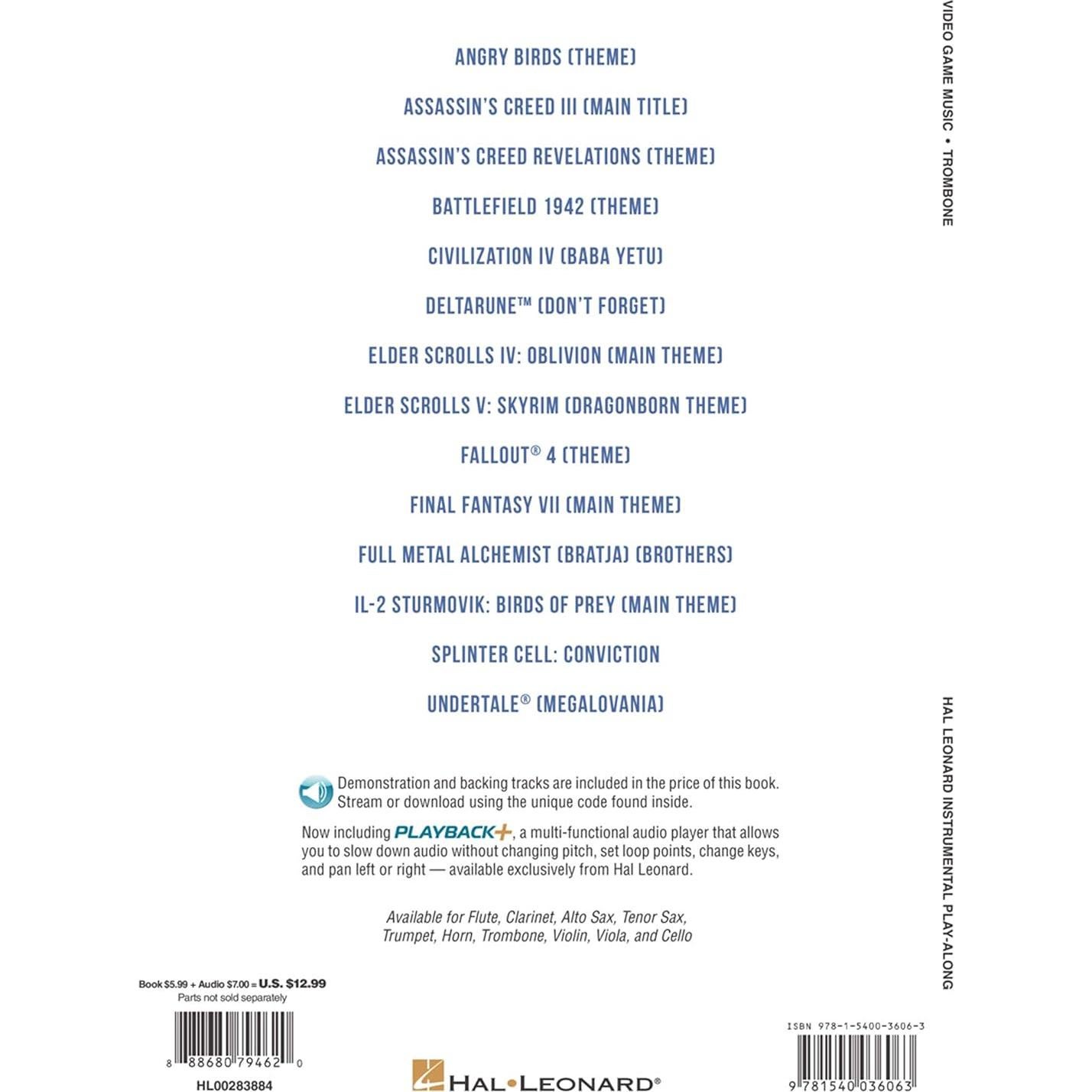 Video Game Music for Trombone Instrumental Play-Along Series Book/Online Audio