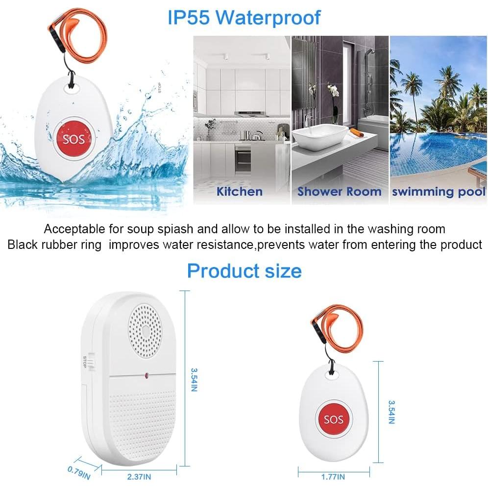 Sistema de Alerta Inalámbrico ChunHee 2 Botones + 1 Receptor