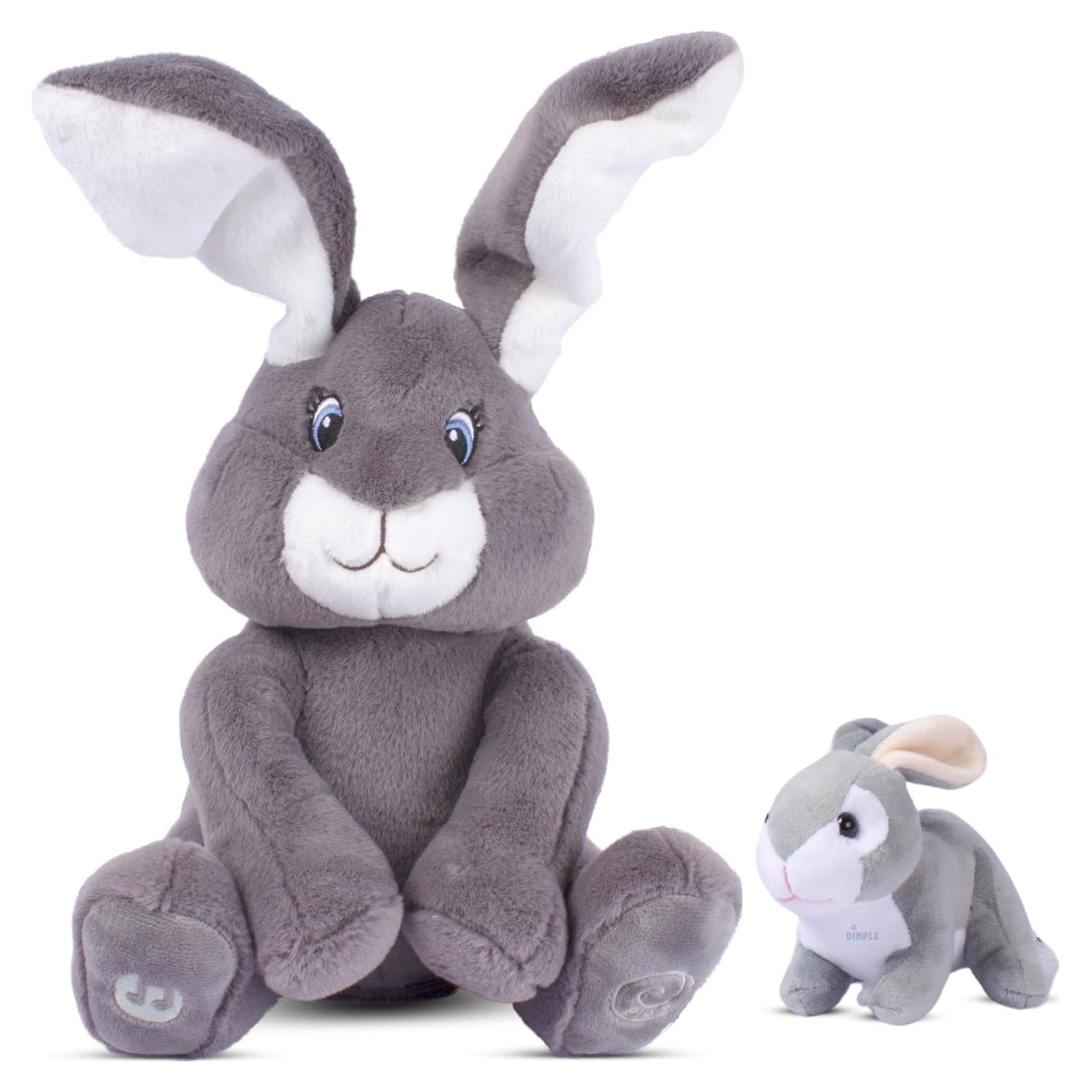 Conejo de Peluche Interactivo Dimple Milo - Peek-a-Boo Gris