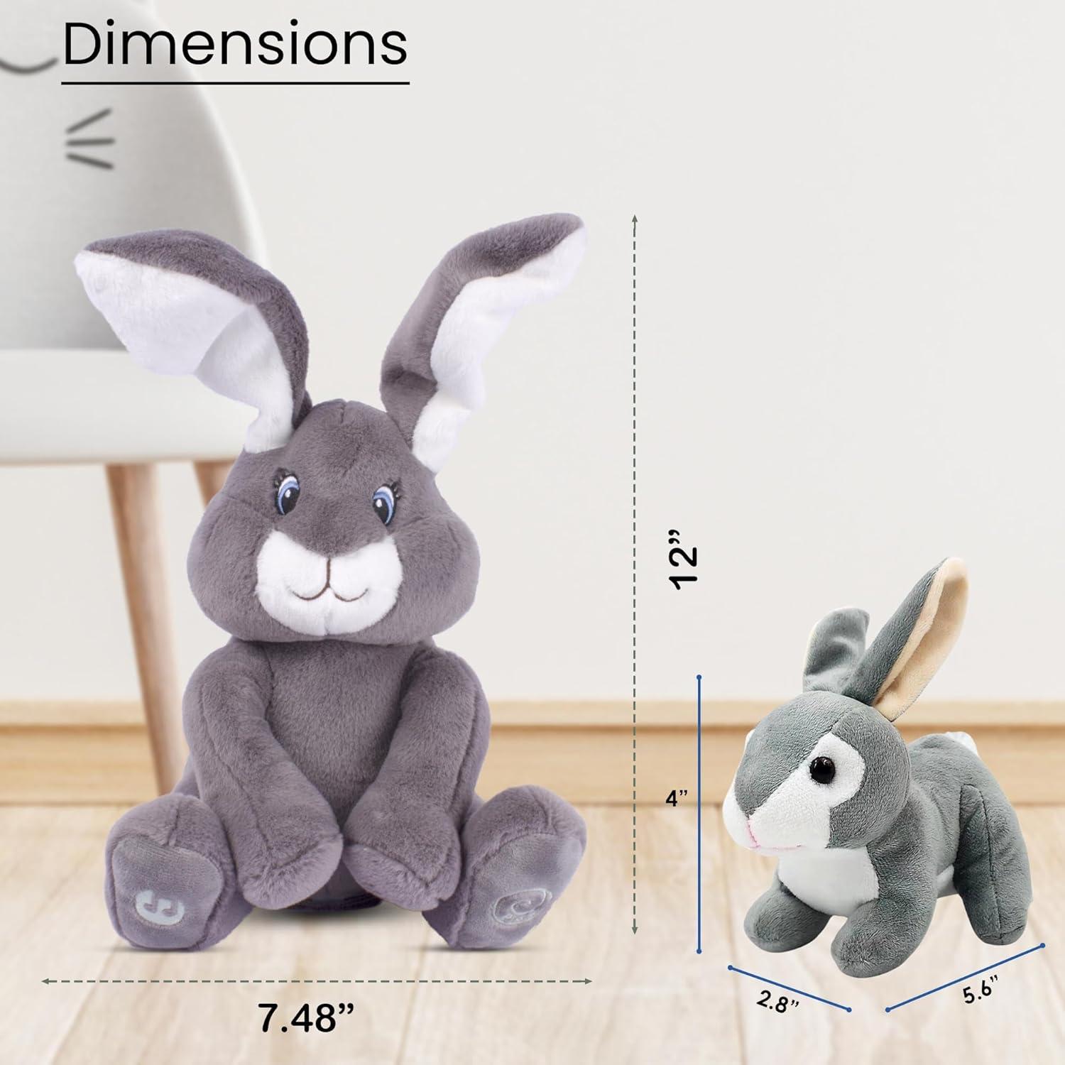 Conejo de Peluche Interactivo Dimple Milo - Peek-a-Boo Gris