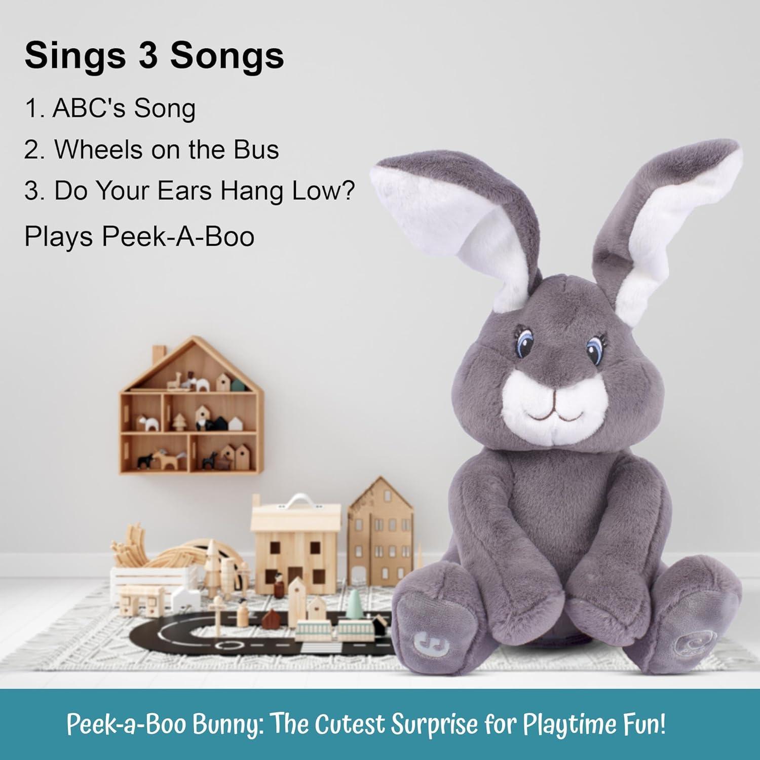 Conejo de Peluche Interactivo Dimple Milo - Peek-a-Boo Gris