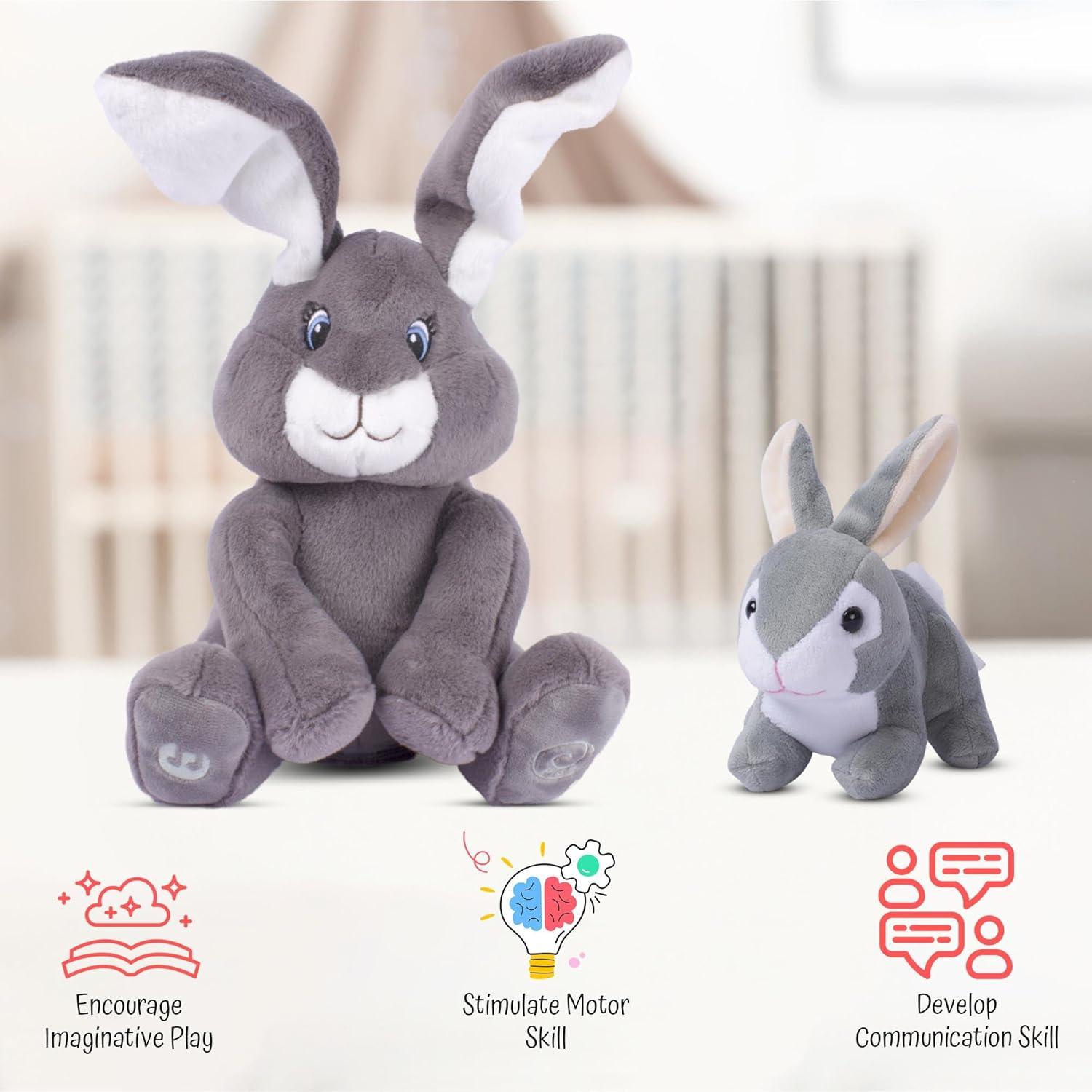 Conejo de Peluche Interactivo Dimple Milo - Peek-a-Boo Gris