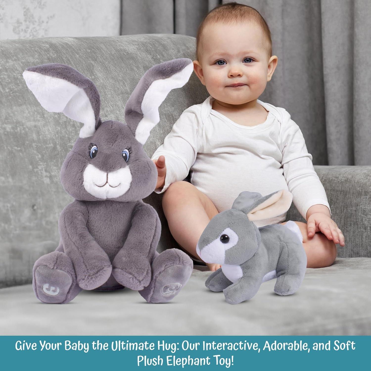 Conejo de Peluche Interactivo Dimple Milo - Peek-a-Boo Gris