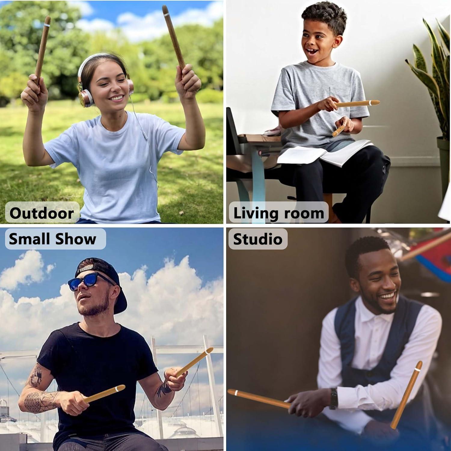 Bastones de Batería Virtual BNC con Pedal y Bluetooth