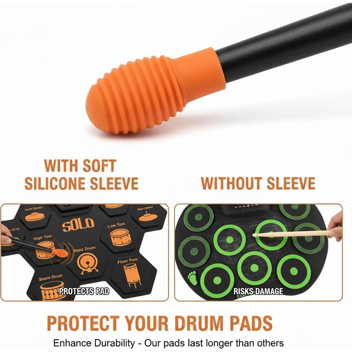 Batería Electrónica Portátil Moreup MPDRUM - 9 Pads, Recargable