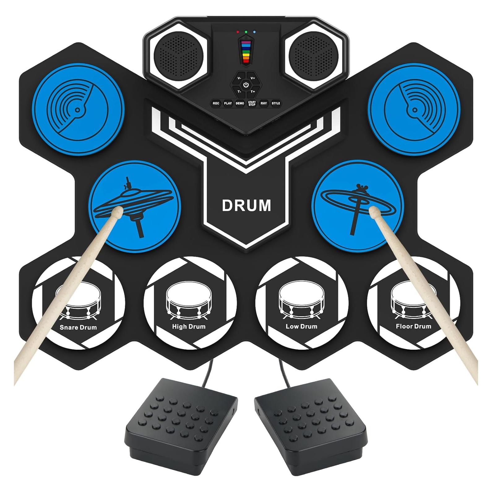 Set de Batería Eléctrica Portátil Dongguanshi DK-1, 9 Pads