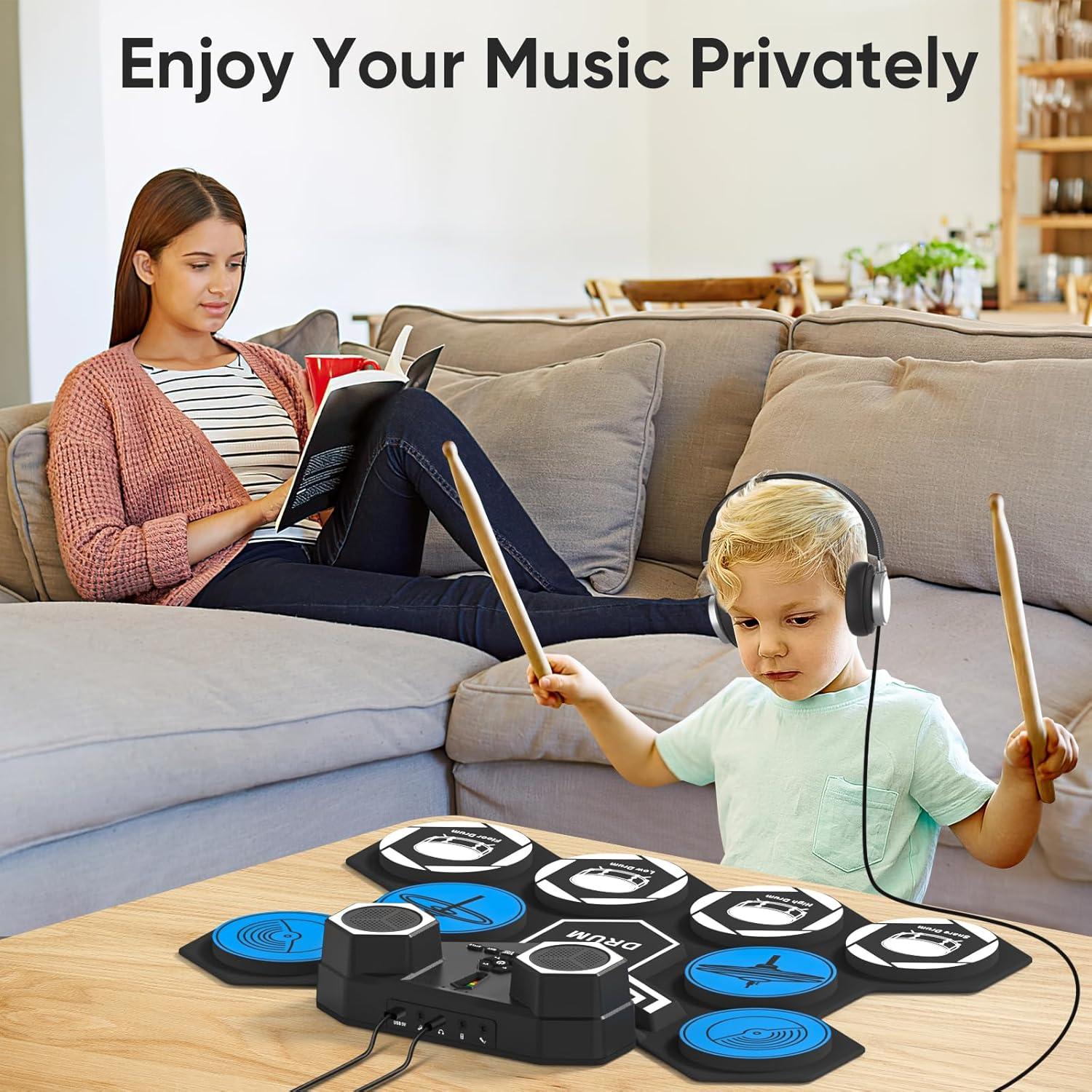 Set de Batería Eléctrica Portátil Dongguanshi DK-1, 9 Pads