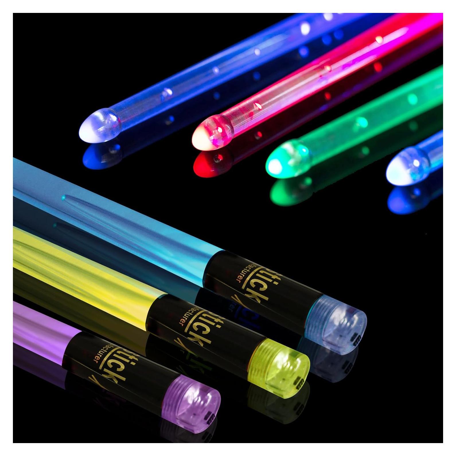 Baquetas Iluminadas Recargables Musfunny 15 Colores para Batería