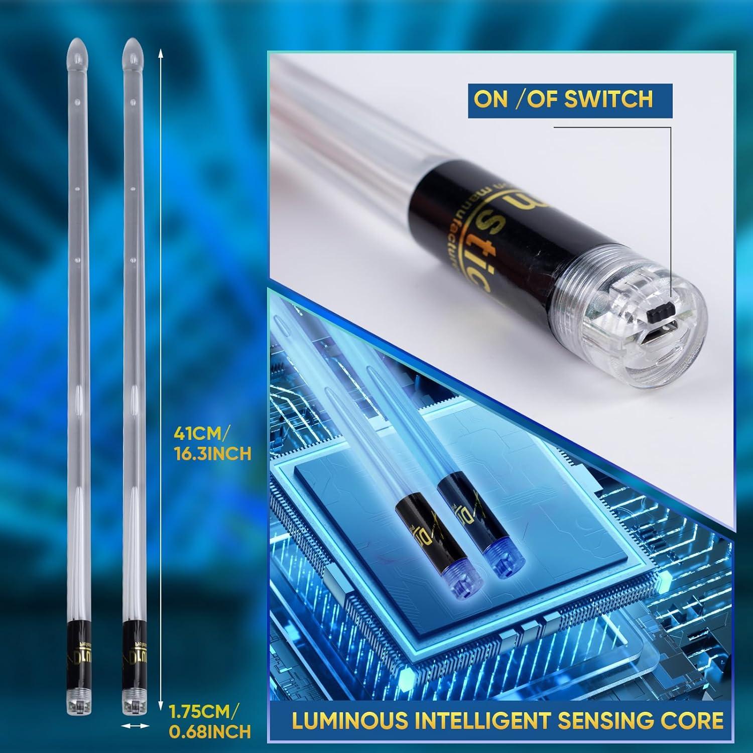 Baquetas Iluminadas Recargables Musfunny 15 Colores para Batería