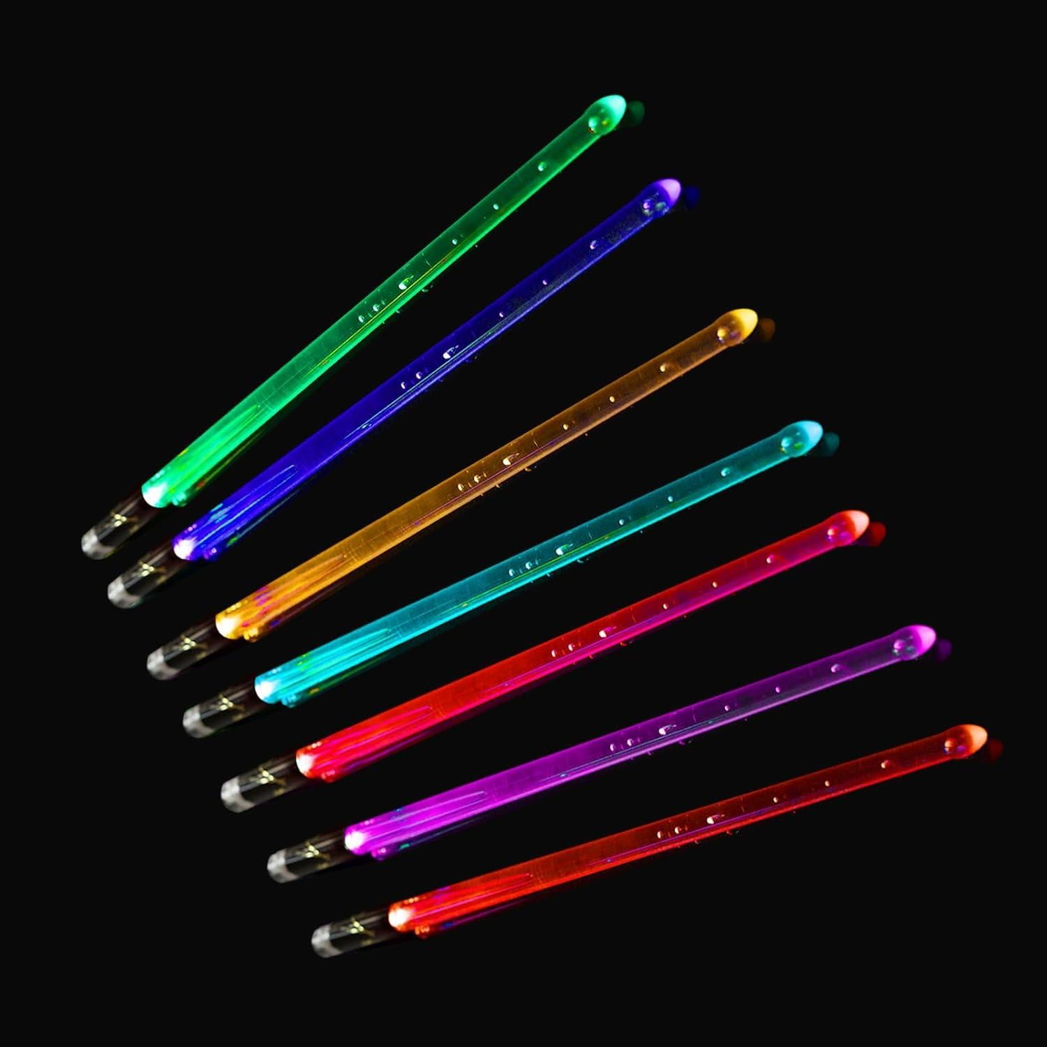 Baquetas Iluminadas Recargables Musfunny 15 Colores para Batería