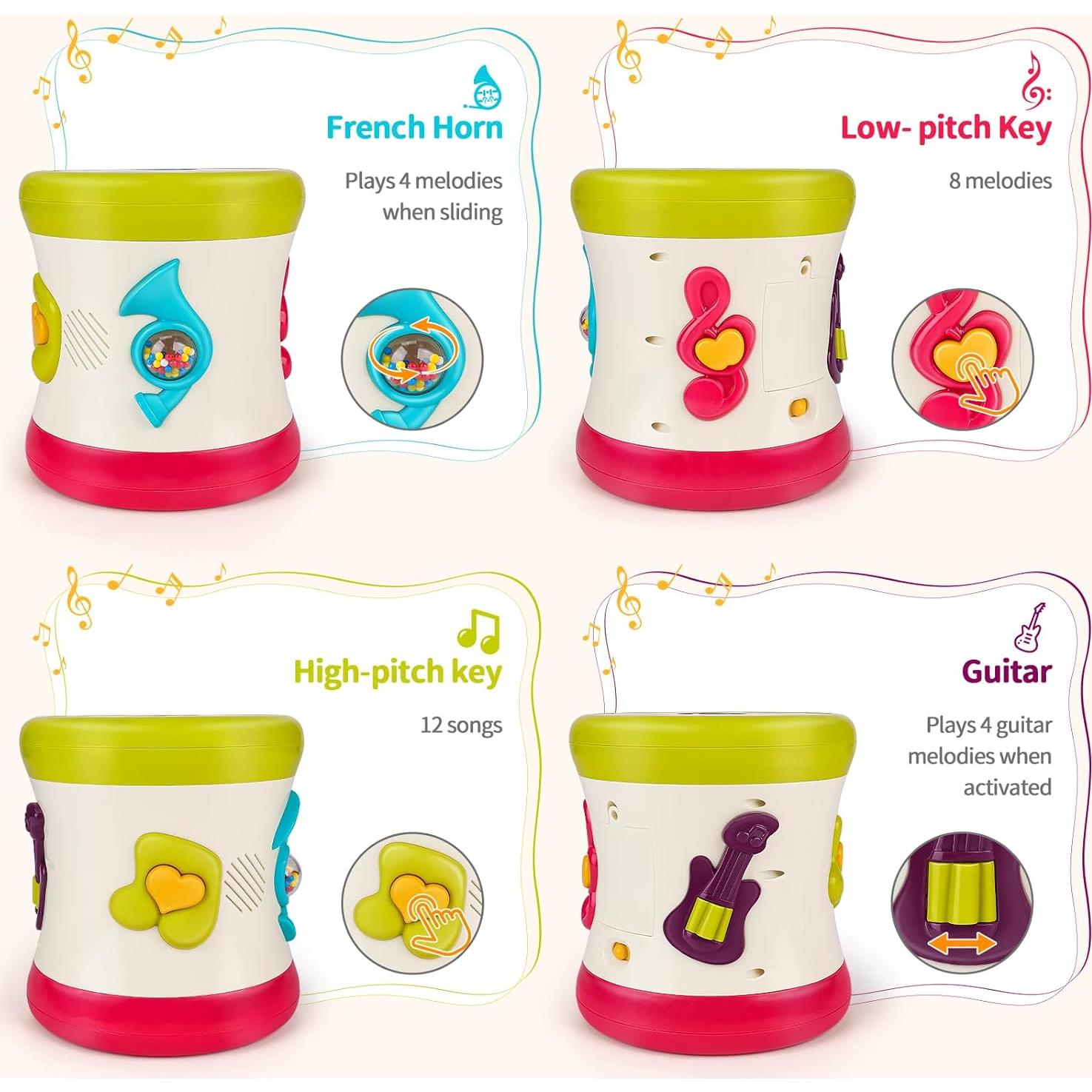 Tambor Musical Educativo 5 en 1 Nicknack 0-3 Años