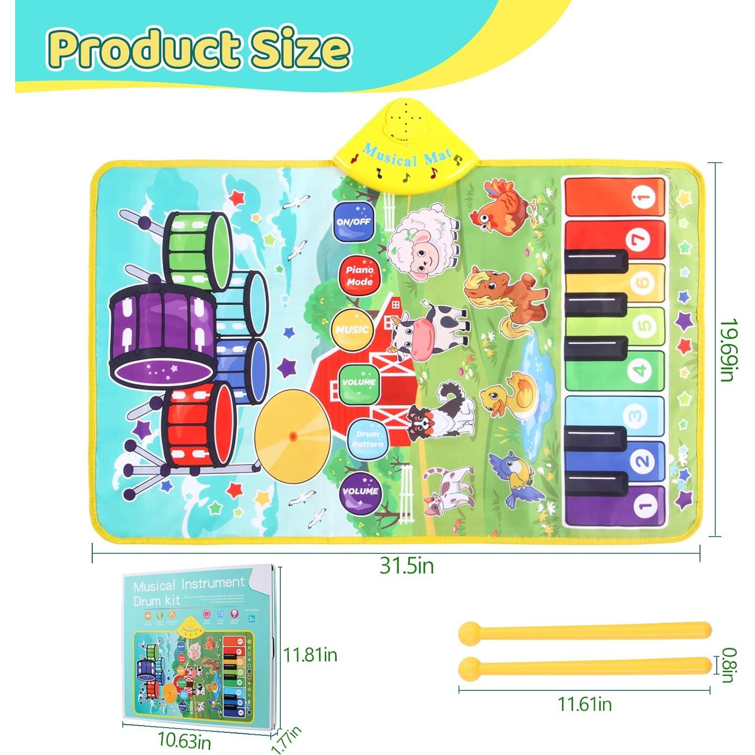 Alfombrilla Musical 3 en 1 Zitranse para Niños 80x50 cm