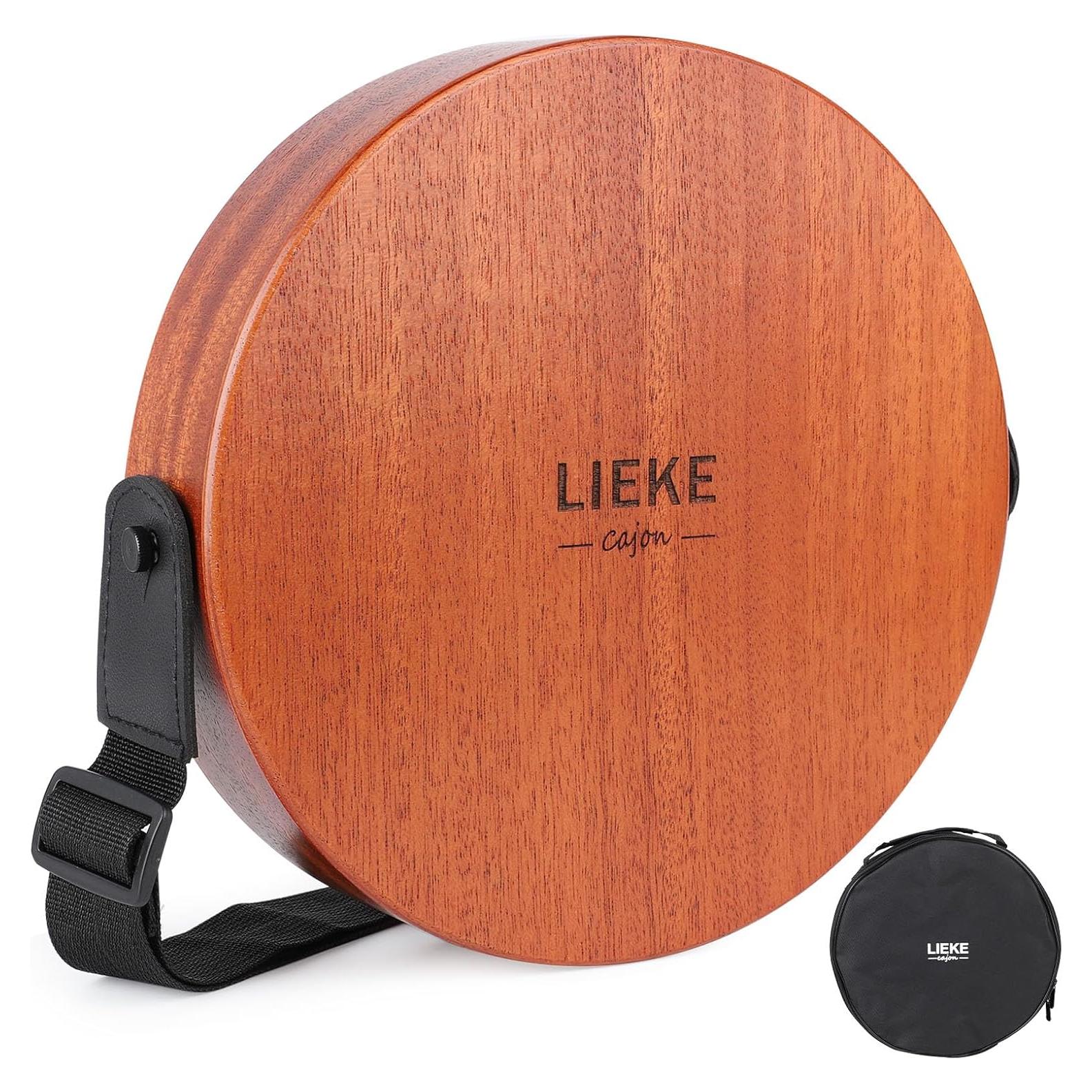 Cajón Portátil LIEKE 10" de Caoba con Cuerdas y Bolsa
