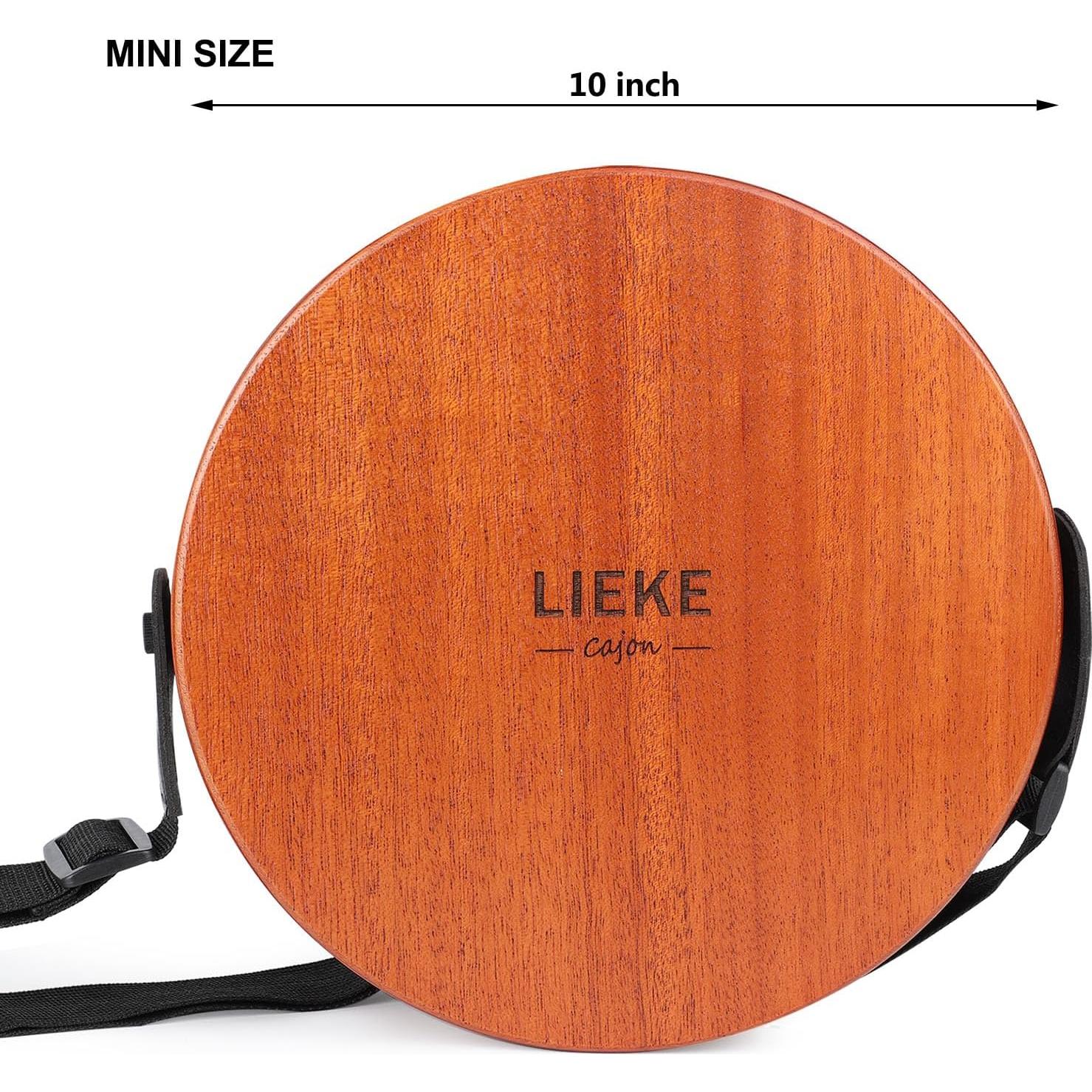 Cajón Portátil LIEKE 10" de Caoba con Cuerdas y Bolsa