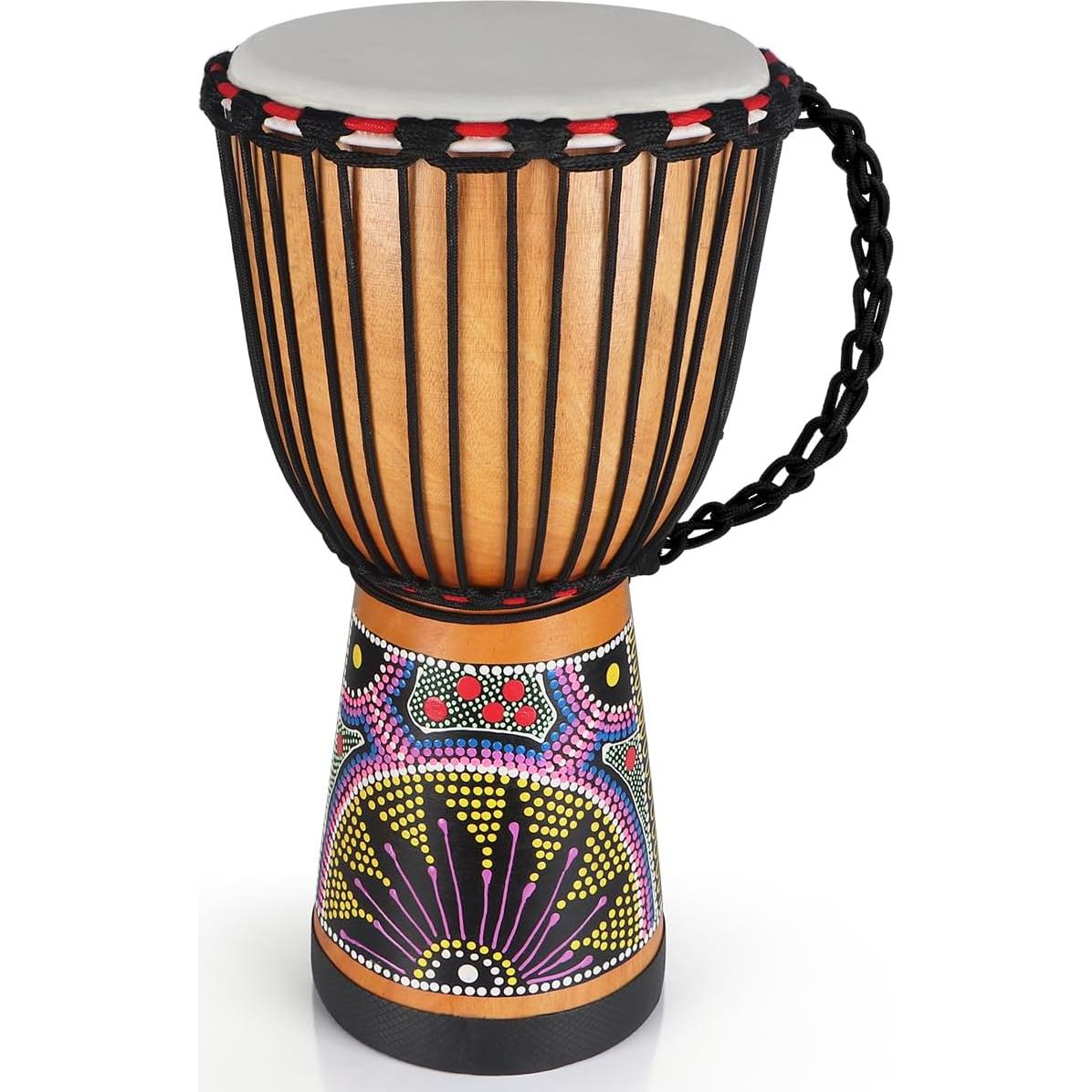 Tambor Djembe Africano Lotmusic 10" Piel de Cabra Caoba