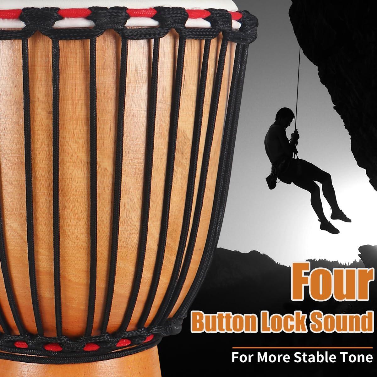 Tambor Djembe Africano Lotmusic 10" Piel de Cabra Caoba