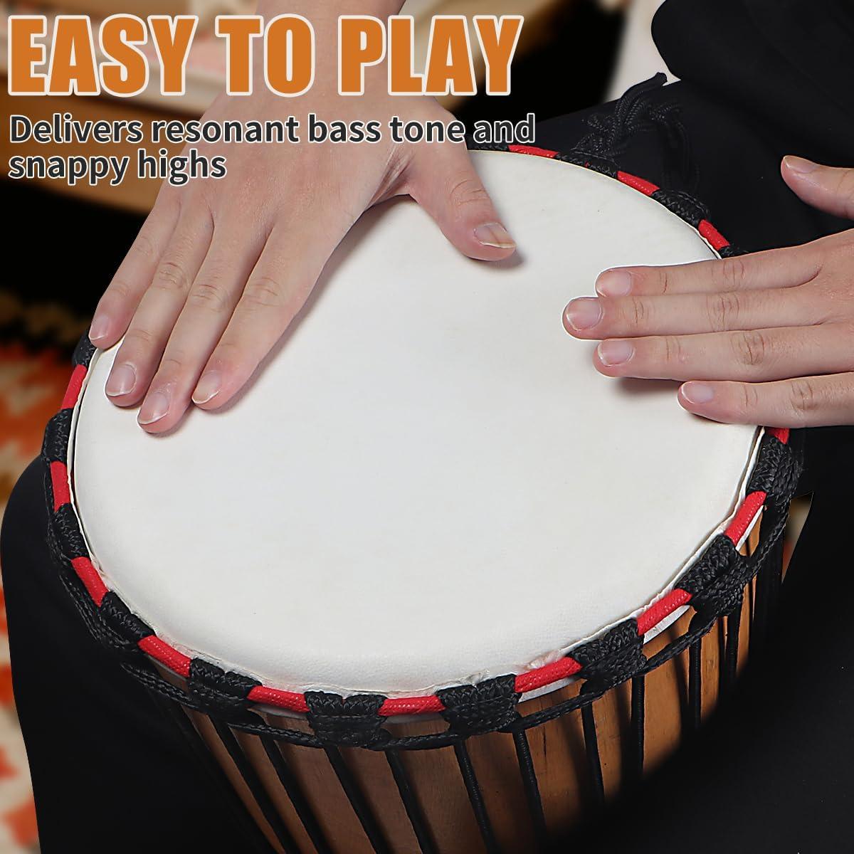 Tambor Djembe Africano Lotmusic 10" Piel de Cabra Caoba