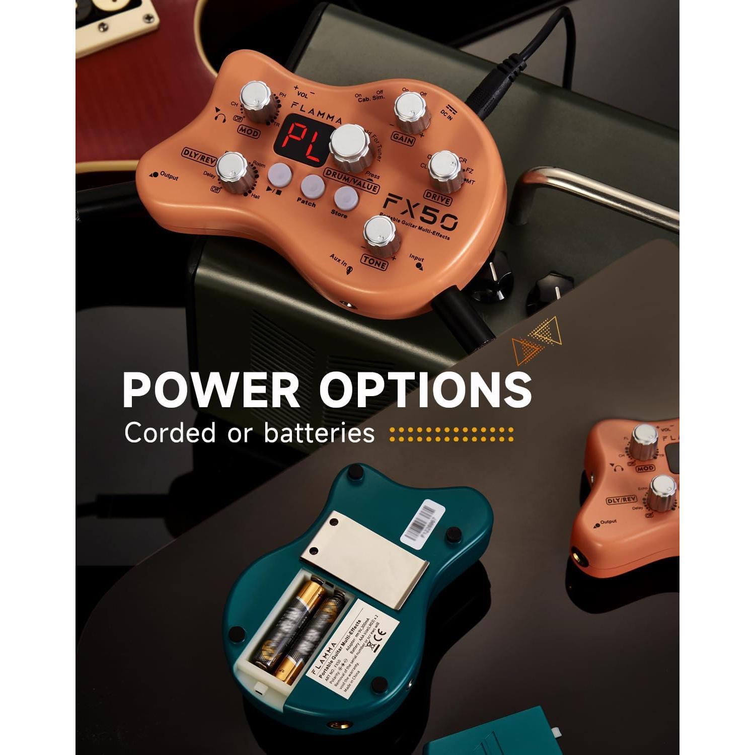 Pedal de Efectos para Guitarra FLAMMA FX50 con 15 Efectos