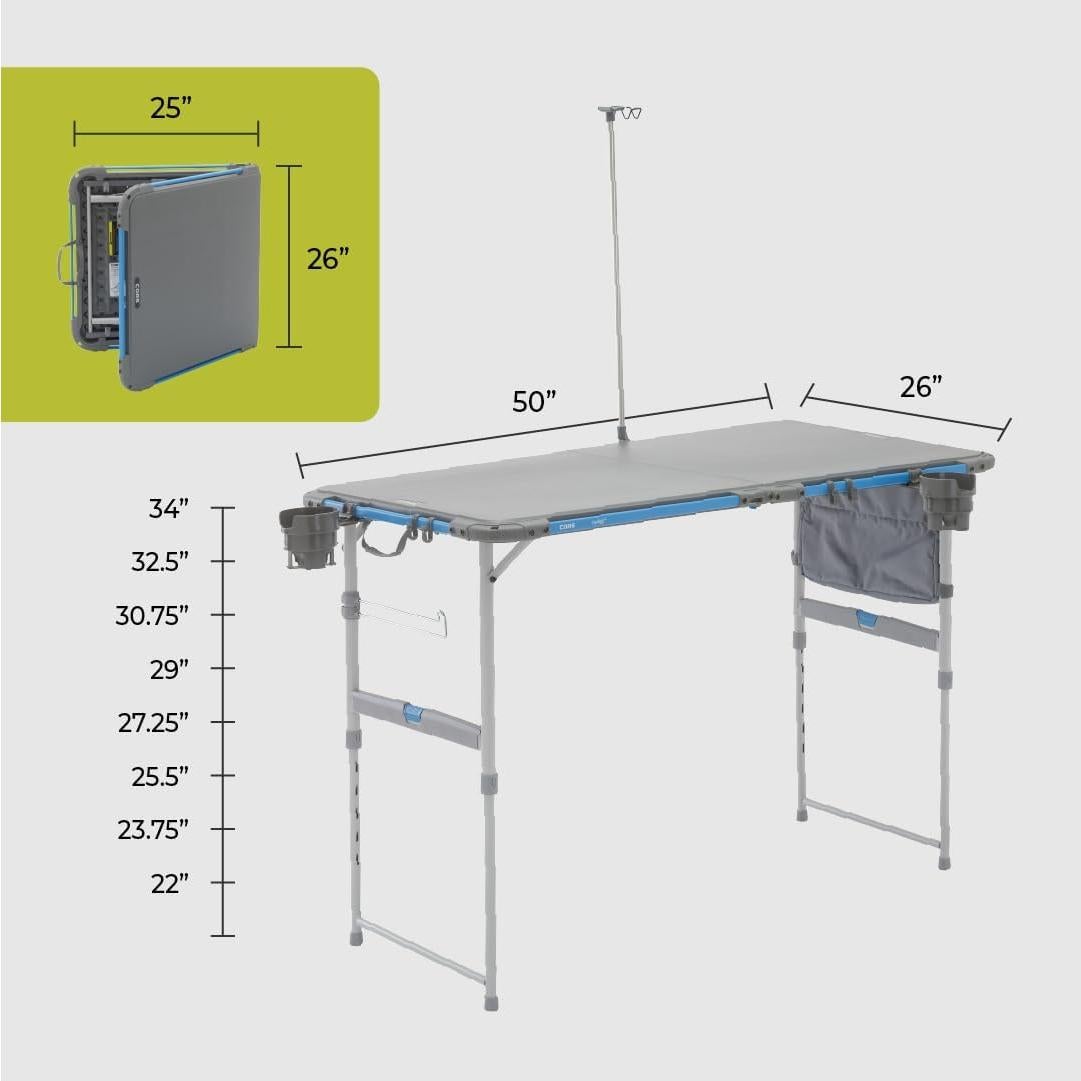 Mesa de Campamento CORE FlexRail | 4 Pies Ajustable y Plegable