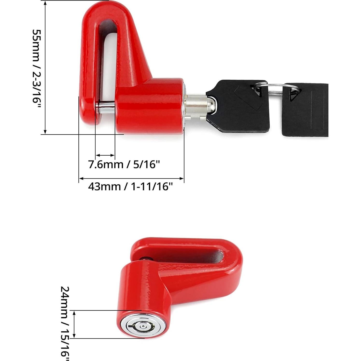 Candado de Disco Antirrobo QWORK para Motocicleta - Paquete de 2