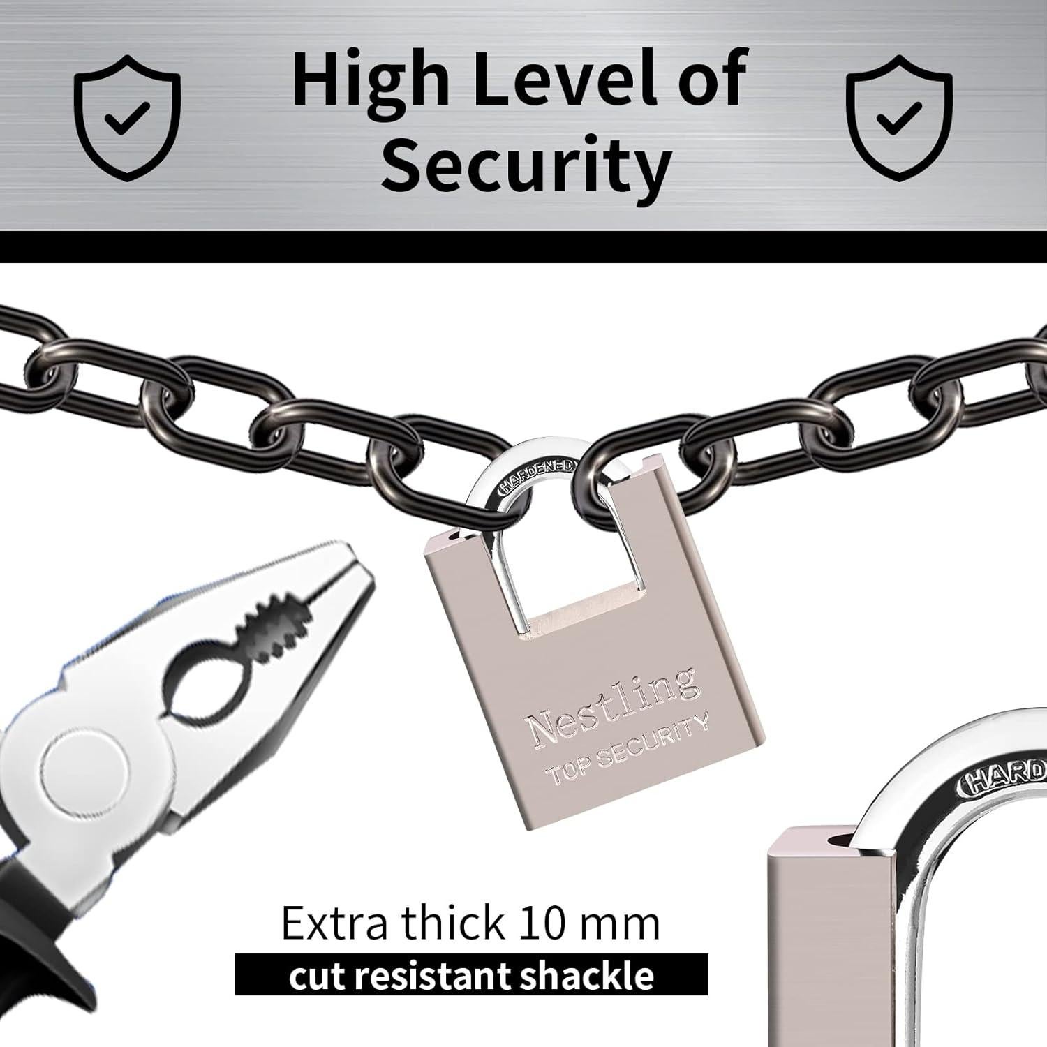 Candado AMMIY de Alta Seguridad con 4 Llaves - Acero y Latón