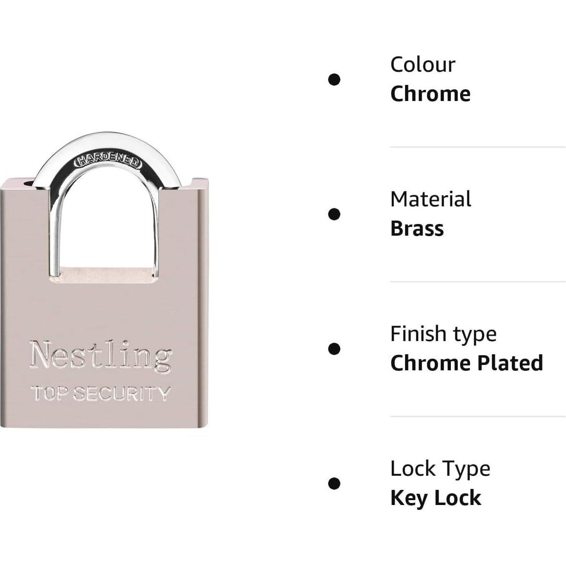 Candado AMMIY de Alta Seguridad con 4 Llaves - Acero y Latón