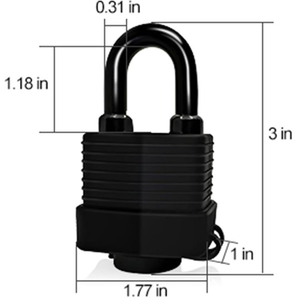 Candado Impermeable JRIQH con Llave - 2 Unidades 40 cm