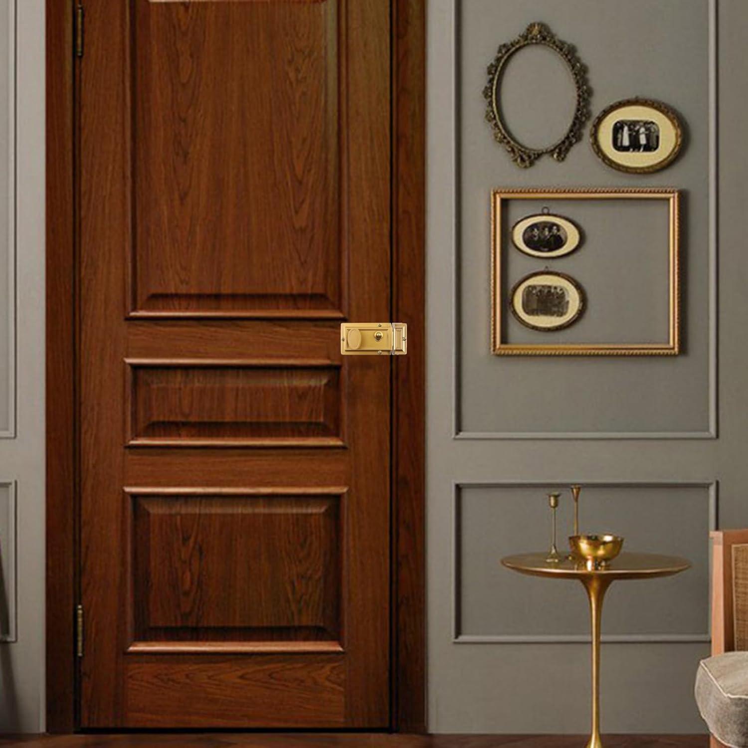 Cerradura de Pestillo Nocturno Bitray HX0080 Antirrobo Oro