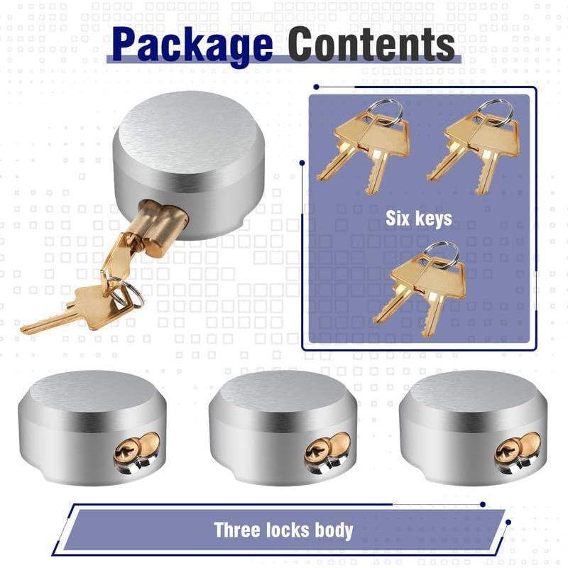 Paquete de 3 Candados de Disco 3 BUZZLETT 7.3 cm Alta Resistencia