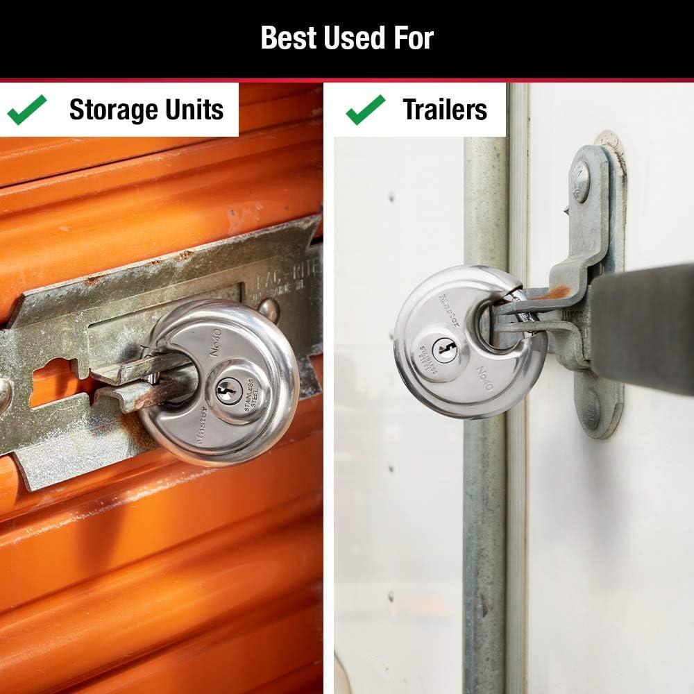 Candado de Disco Master Lock 40TRI Acero Inoxidable Paquete de 3
