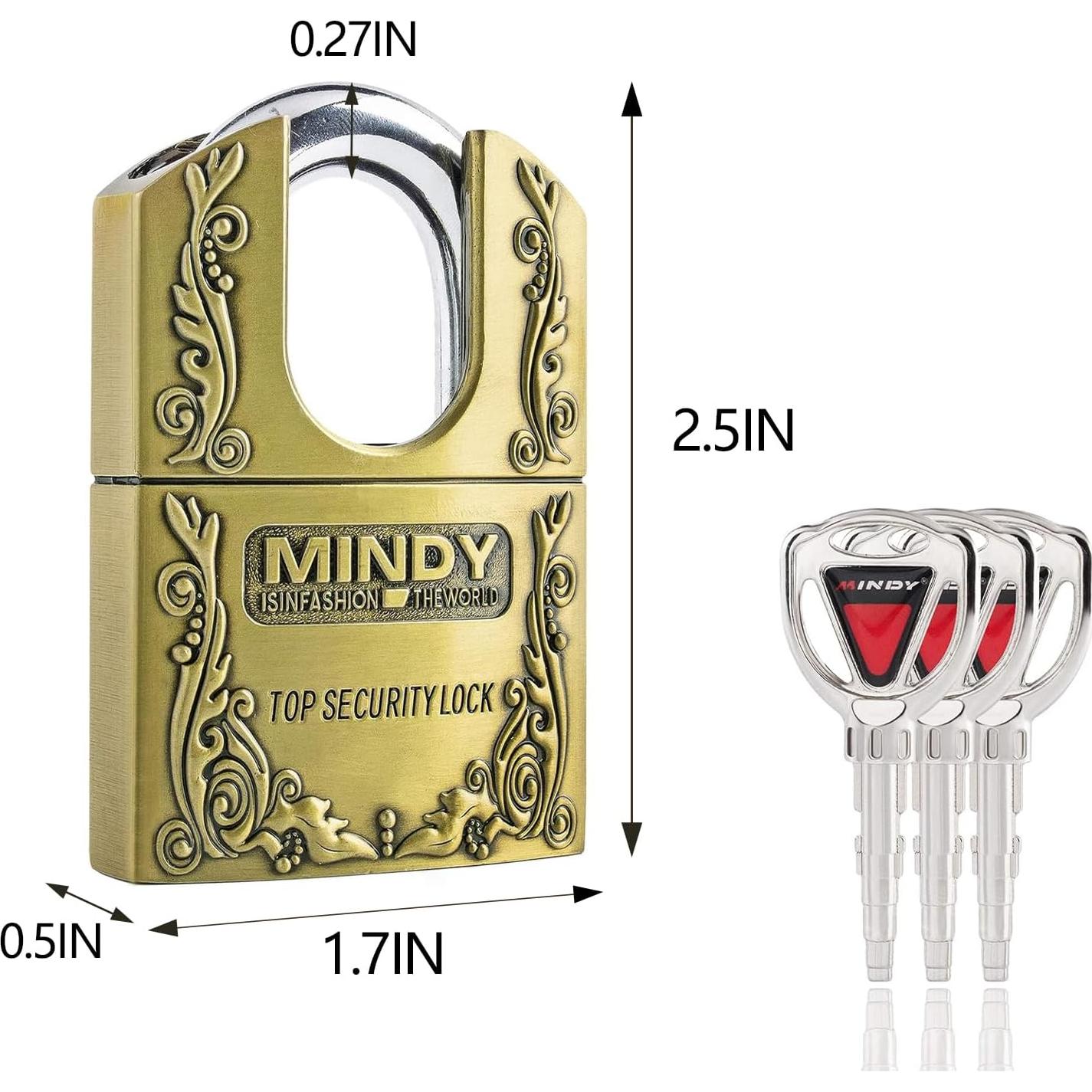 Candado de Seguridad Mindy 40mm con 3 Llaves para Almacén